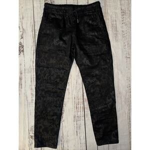Bevy Flog Women’s Pull On High Rise Pants Black Python Snake Print Size 30